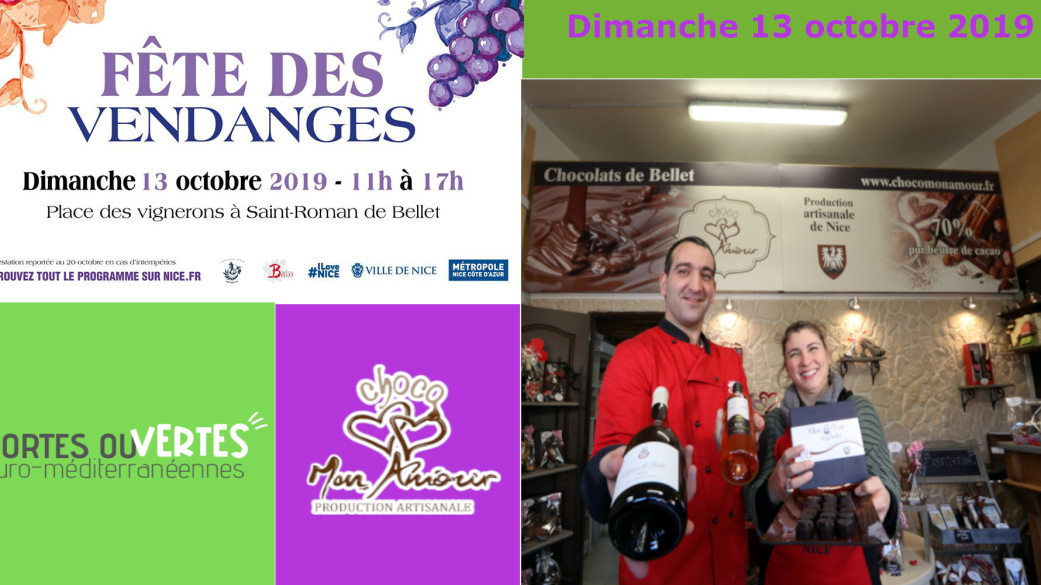 Fête des Vendanges et portes OuVERTES euro-méditerranéennes :  Rencontre exceptionnelle avec Choco Mon Amour ce dimanche !