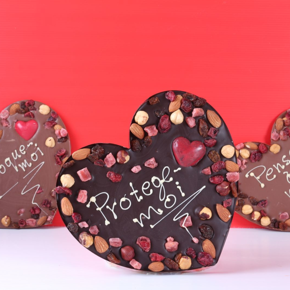 Trois coeurs en chocolat